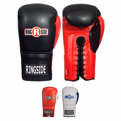 Ringside Lace IMF Tech Boxing Training Sparring Gloves Black, 16 OZ