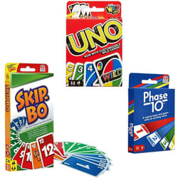 Mattel Card Game Set Skip Bo  Uno & Phase 10