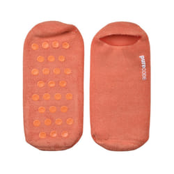 PURECODE Moisturizing Gel Socks for Dry Feet  Rough Feet  Cracked Skin  Cracked Heels  One Size Fits Most (Peach)