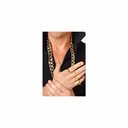 Smiffys Chunky Gold Necklace Costume Accessory  Gold  One Size