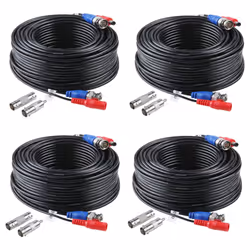 ANNKE 4 Pack 30M 100 Feet BNC Video Power Cable Security Camera Cable for CCTV Surveillance DVR System Installation, Free BNC ...