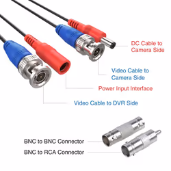 ANNKE 4 Pack 30M 100 Feet BNC Video Power Cable Security Camera Cable for CCTV Surveillance DVR System Installation, Free BNC RCA Connector Included
