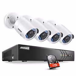 ANNKE 8 Channels 1080P HD-TVI Security Camera System with 1TB Professional Surveillance HDD and 4x 1080P Weatherproof Bullet  ...
