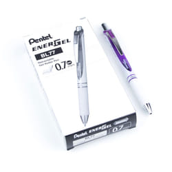 Pentel EnerGel Pearl Deluxe RTX Retractable Liquid Gel Pen  (0.7mm)  Accent  Violet Ink  Box of 12 (BL77PW-V)
