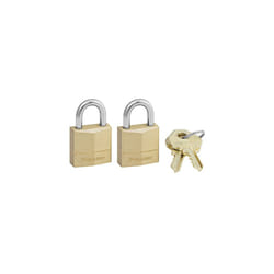 Master Lock Padlock  Solid Brass Lock  3/4-Inch Body Width  120T  Keyed alike  2-Pack