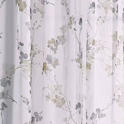 DKNY WallFlower Sheer Window Curtains for Living Room Rod Pocket Panel Pair  50 x 96 inch  Gold