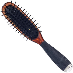 Kent KB Minihog Headhog Detangling Travel Hair Brush  Black Rubber Cushion Detangler Brush and Scalp Brush with Firm Rounded Plastic Bristles for Wome