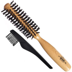 Kent LBR1 Finest Hair Brushes for Women Blow Dry Brush Made of Beechwood -Spiral Radial Boar Bristle Hairbrush for Short or Shaped Hair - Royal Salon