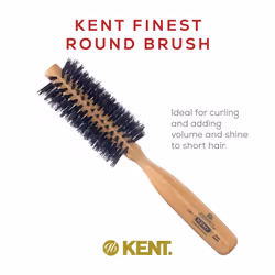Kent LBR1 Finest Hair Brushes for Women Blow Dry Brush Made of Beechwood -Spiral Radial Boar Bristle Hairbrush for Short or Shaped Hair - Royal Salon