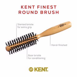 Kent LBR1 Finest Hair Brushes for Women Blow Dry Brush Made of Beechwood -Spiral Radial Boar Bristle Hairbrush for Short or Shaped Hair - Royal Salon