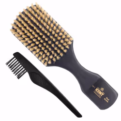 Kent OE1 Boar Bristle Club Brush Travel Size Natural Boar Bristle Hair Brush for Men Wave Brush for Hair and Beard Ebony Wo ...