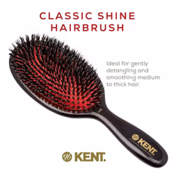 Kent CSML Classic Shine Large Oval Cushion Straightening Brush  Natural Boar Bristle Hair Brush with Nylon Quills  Hair Brush Detangle for Thick Hair
