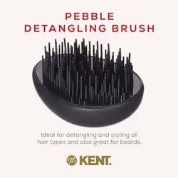 Kent PMB Black Pebble Scalp Massager Shampoo Brush  Shower Brush  and Travel Size Detangling Brush - Scalp Scrubber for Dandruff and Kids Hair Brush H