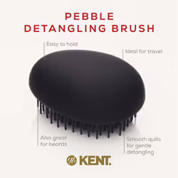 Kent PMB Black Pebble Scalp Massager Shampoo Brush  Shower Brush  and Travel Size Detangling Brush - Scalp Scrubber for Dandruff and Kids Hair Brush H