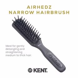 Kent AH10G Airhedz Pro Narrow Pin Hair Brush Narrow Cushion Paddle Brush - Taming Fat Pins  Detangling Long Thick and Curly Hair  Scalp Massager and G