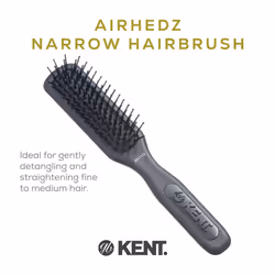 Kent AH11G Airhedz Pro Narrow Pin Hair Brush  Fine Pin Detangler Brush Ideal for Taming and Straightening Non-Scratch for Pain-Free Detangling