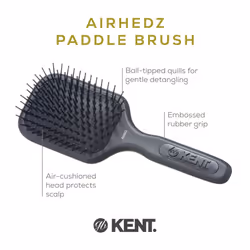 Kent AH9G Airhedz Paddle Detangler Brush - Fine Pins for Thick  Curly  Wet and Tangled Hair