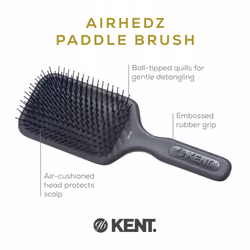 Kent AH7G Airhedz Paddle Detangler Brush (Large  Fine Pins) - For Thick  Curly  and Wet Hair