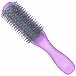 Kent AHGLO01 Airhedz Glo Purple Half Round Narrow Detangling Hair Brush - 9 Row Ionic Anti Static Non Scratch Long Nylon Bris ...