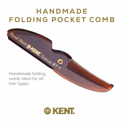 Kent 87T Handmade Folding Pocket Comb for Men  Fine Tooth Hair Comb Straightener for Everyday Grooming Styling Hair  Beard or Mustache  Use Dry or wit