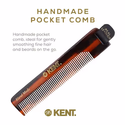 Kent NU22 Handmade Pocket Comb for Men  All Fine Tooth Hair Comb Straightener for Everyday Grooming Styling Hair  Beard and Mustache  Use Dry or with