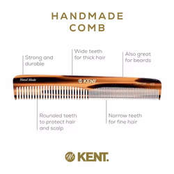 Kent 6T Fine Tooth Comb and Wide Tooth Hair Comb  Handmade Styling Comb for Hair Care  Barber Combs  Beard Combs For Men  Hair Styling Grooming Hair C