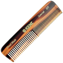 Kent OT Pocket Comb - 4.4"""" Fine and Wide Tooth Handmade Hair Comb for Men  Travel  Beard  Mustache  Women and Kids - Saw Cut and Hand Polished