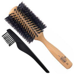 KENT LBR3 Finest Hair Brushes for Women Blow Dry Brush Made of Beechwood - Spiral Radial Boar Bristle Hairbrush for Long and Thick Hair - Royal Salon