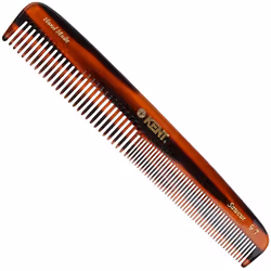 Kent 9T Tortoiseshell Fine Tooth and Wide Tooth Comb Detangler Hair Combs - Large Handmade and Saw-Cut Dressing Comb - Wet Ha ...