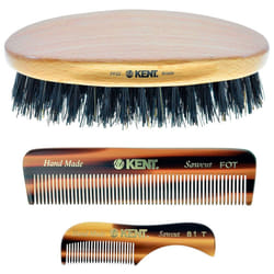 Kent Grooming Kit Beard and Mustache Combs Fine Pocket Comb Hair Brush Made in England for Travel and Home Care