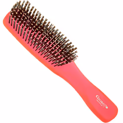 Giorgio GION1R Neon Red 7.75 inch Gentle Touch Detangler Hair Brush for Men and Women. Soft Bristles for Sensitive Scalp. Wet ...