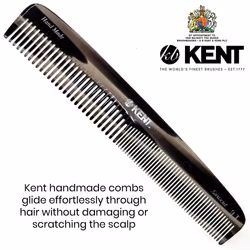 Kent 9T Graphite Fine Tooth and Wide Tooth Comb Detangler Hair Combs - Large Handmade and Saw-Cut Dressing Comb - Wet Hair Comb for Women and Durable