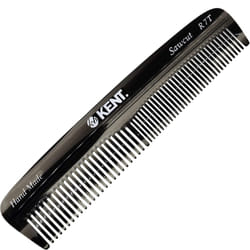 Kent R7TG Graphite Double Tooth Hair Pocket Comb  Small Fine/Wide Tooth Comb For Grooming Styling Hair  Beard and Mustache  for Men  Women and Kids. S