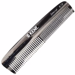 Kent R7T Graphite Double Tooth Hair Pocket Comb Small Fine/Wide Tooth Comb For Grooming Styling Hair Beard and Mustache fo ...