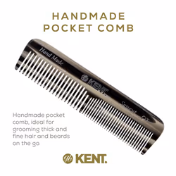 Kent OT 4.5 Inch Small Graphite Double Tooth Hair Pocket Comb  Fine/Wide Tooth Comb For Grooming Styling Hair  Beard and Mustache  for Men  Women and
