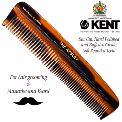 Kent R7T THE APSLEY Limited Edition Double Tooth Hair Pocket Comb  Small Fine/Wide Tooth Comb for Styling Hair  Beard and Mustache for Men  Women and