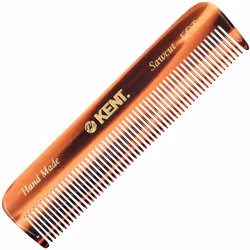 Kent FOT Handmade Fine Tooth Saw Cut Beard and Hair Styling Comb - Pocket and Travel Size for Essential Grooming Kit