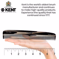 Kent 9T Double Tooth Dressing Table Comb  Tortoise Fine and Wide Tooth Coarse/Fine Dresser Comb for Hair  Beard  Mustache Styling  Grooming - For Men