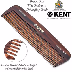 Kent 12T Wide Tooth Detangling Comb - Handmade Pocket Grooming Tool for Thick  Curly  Wavy Hair  Beards and Mustaches - SawCut and Hand Polished