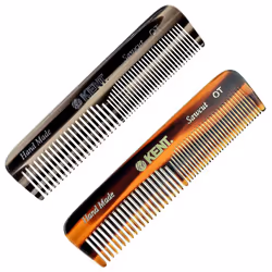 KENT Pocket Comb Fine and Wide Tooth Dresser Comb for Hair Beard and Mustache Coarse and Fine Hair Grooming Comb for Men ...