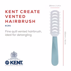 Kent KCR1 "Create" Vented Hair Brush for Blowdrying, Creating Root Lift, and Volume in All Hair Types - Small Vent Brush with Green Ergonomic Handle a