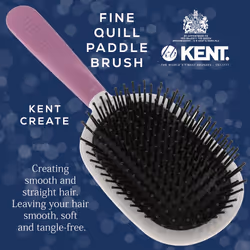 Kent KCR5 ""Create"" Large Cushioned Paddle Brush for Smoothing and Straightening All Hair Types - Detangling Brush with Purple Ergonomic Handle and F