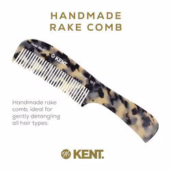 Kent 10T TW Large Handmade Wide Tooth Detangler Rake Comb - Smooth and Comfortable for Curly  Wet and Dry Thick Hair