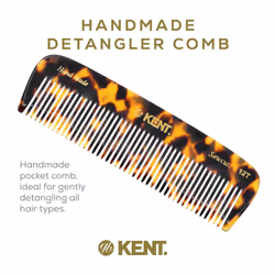 Kent 12T TY Wide Tooth Detangling Comb - Handmade Pocket Comb for Thick  Curly  and Wavy Hair  Grooming Beard and Mustache - Saw-Cut