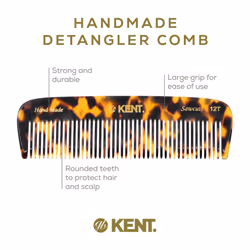 Kent 12T TY Wide Tooth Detangling Comb - Handmade Pocket Comb for Thick  Curly  and Wavy Hair  Grooming Beard and Mustache - Saw-Cut