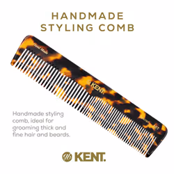 Kent 16T Fine and Wide Tooth Comb - Beard  Hair  Mustache  Detangling Comb for Men and Women