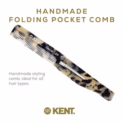 Kent 20T TW Handmade Folding Pocket Comb for Men  Fine Tooth Hair Comb Straightener for Everyday Grooming Styling Hair  Beard or Mustache  Use Dry or