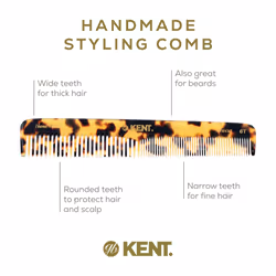 Kent 6TY Fine Tooth Comb and Wide Tooth Hair Comb  Handmade Styling Comb for Hair Care  Barber Combs  Beard Combs For Men  Hair Styling Grooming Hair