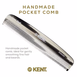 Kent 7T G All Fine Tooth Pocket Comb - Handmade Grooming Comb for Styling  Travel  Mustache and Beard Care - Saw Cut and Hand Polished