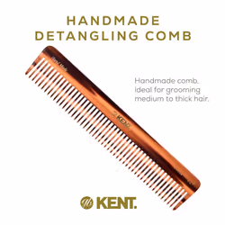 Kent 92T Wide Tooth Detangler Comb - Curly Hair & All Types  Men's & Women's Wet Comb  Styling & Detangling